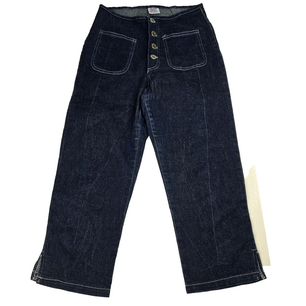 Vintage Joy Jeans Womens Large Blue High Waisted Denim Pants Wide‎ Leg USA 90s